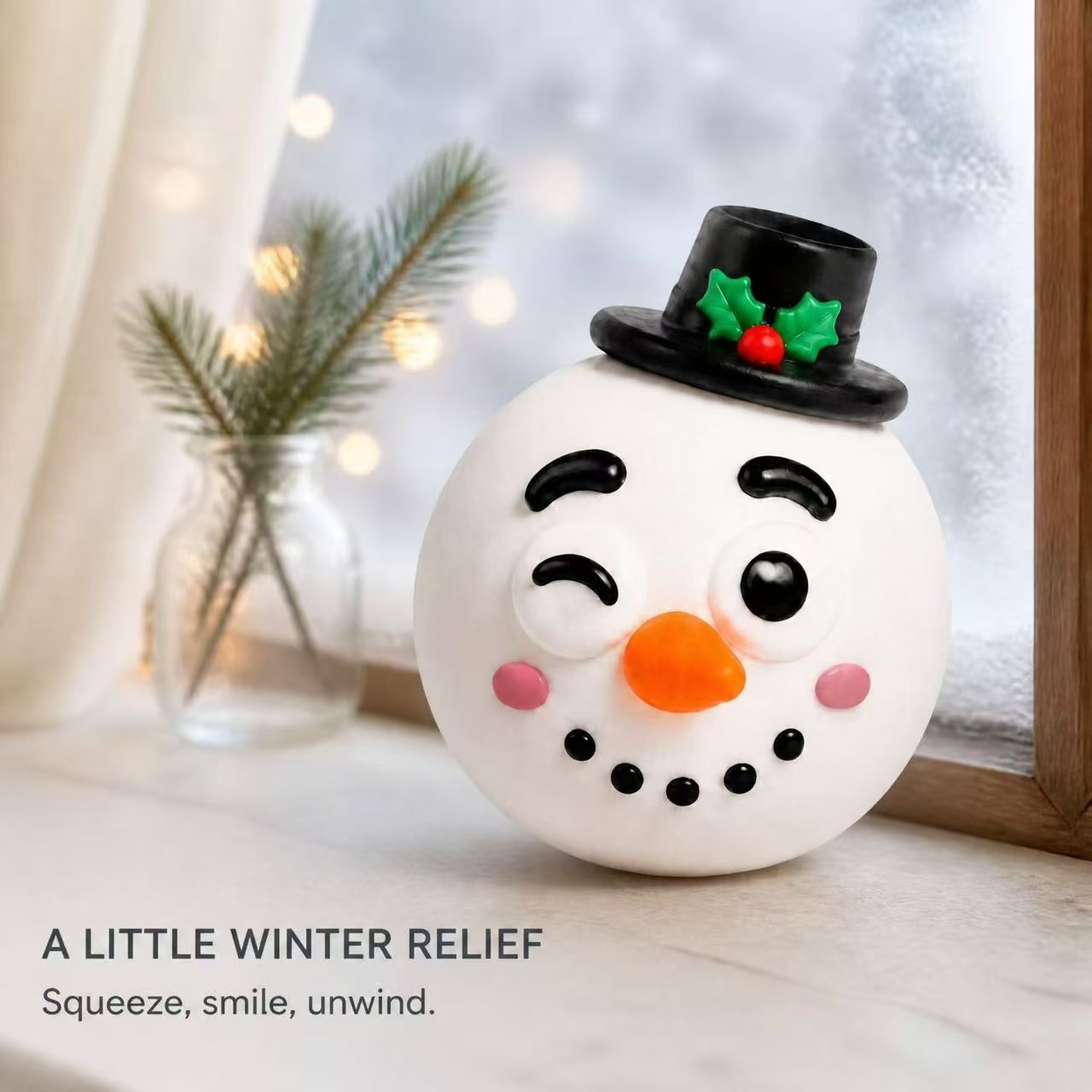 Christmas Squeeze Ball Stress Relief Toy, Slow Rebound Festive Character Fidget Ball, TPR Shell Flour-Filled, Holiday Party Favors Stocking Stuffers For Kids Adults photo 5