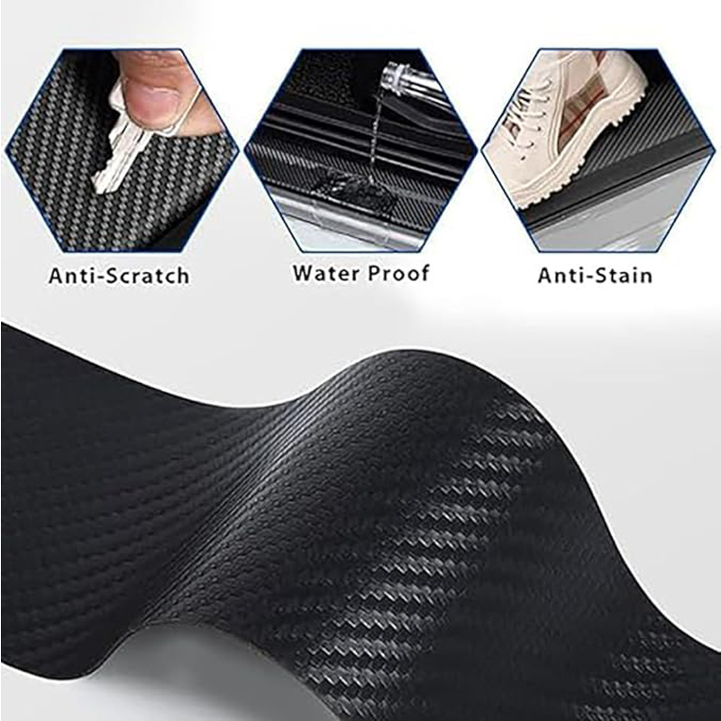 Carbon Car Door Sills Protector, Car Door Threshold Protection, Automotive Door Entry Guard 4 Pcs Universal Rubber Scratch Resistant Exterior Accessories photo 4