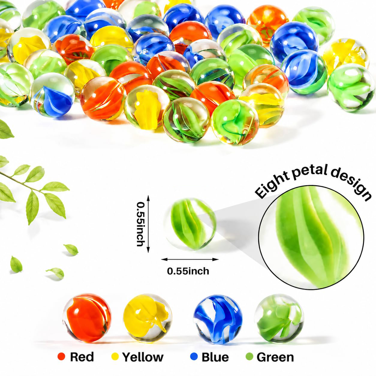 Glass Marbles - Bulk Cat Eye Mix 4 Colors Medium Sized Thick Marble Decorative Gift Retro Game With 14mm For Bounce,Chinese Checkers Board Game,Vases,Party Decor photo 5
