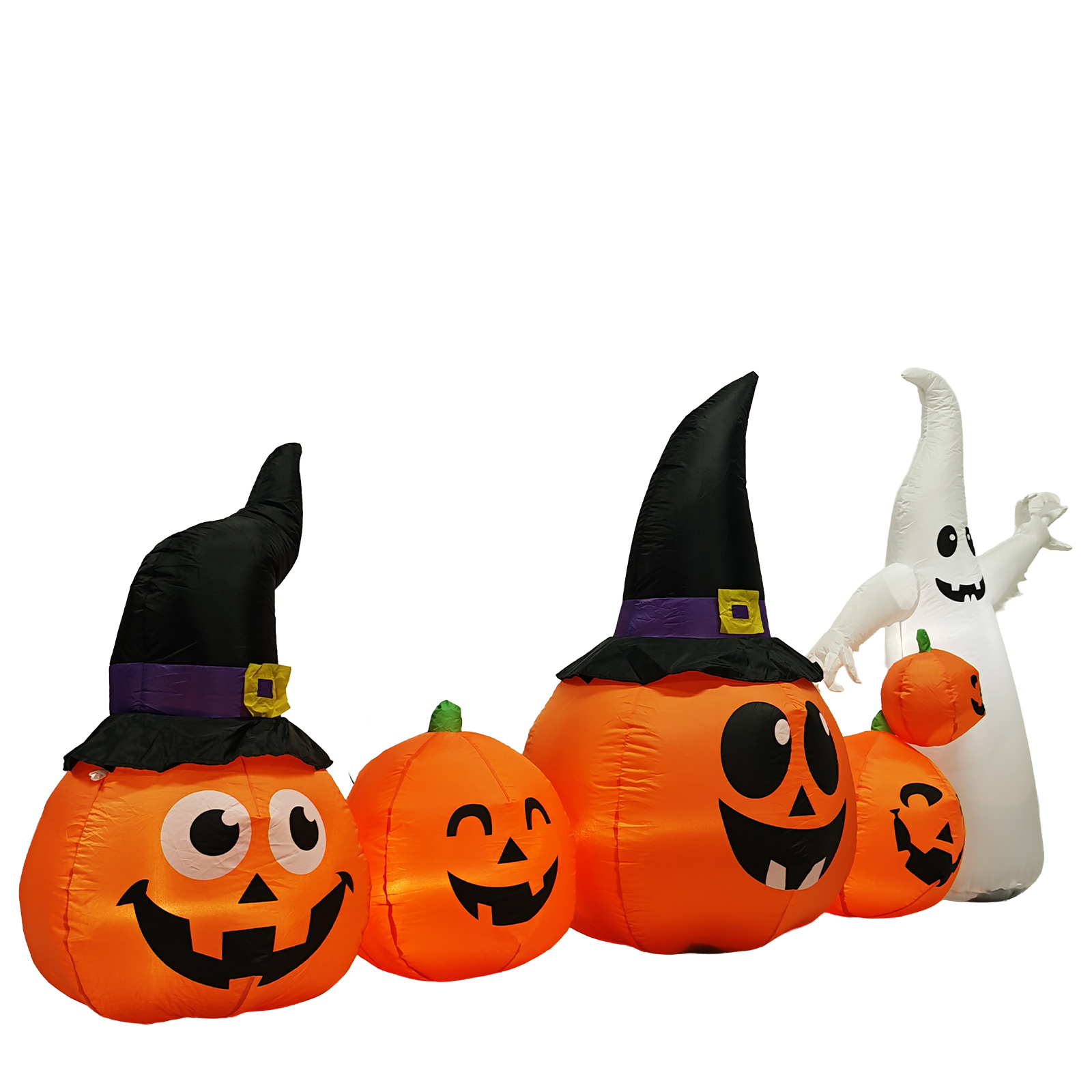 8FT Long Halloween Inflatables Pumpkins Ghost Outdoor Decorations,Blow Up Yard Decoration With Built-in LEDs Lighted For Lawn Garden Outside Indoor Decor photo 1