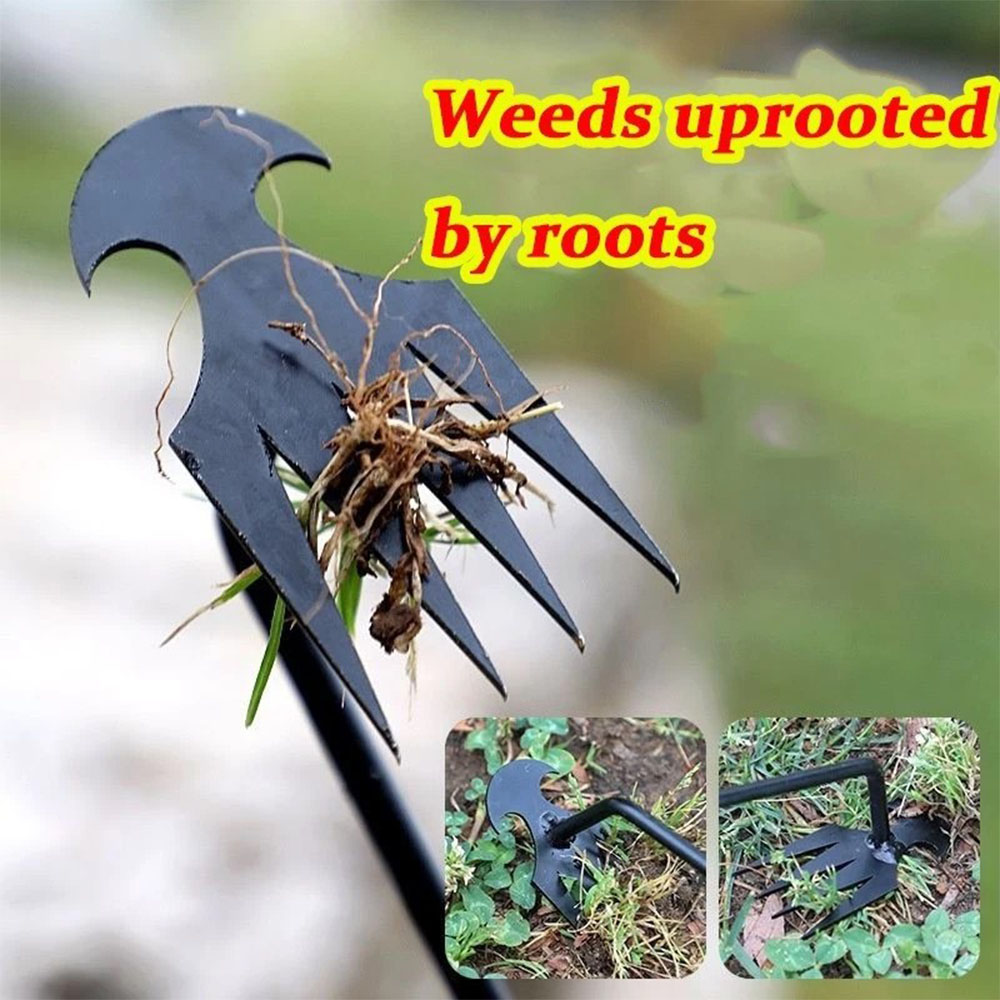 50CM Garden Hand Weeder Rake Weeding Weed Remover Puller Manual Tool Iron Black photo 5