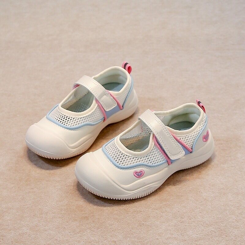2026 Spring & Summer New Girls Single Mesh Breathable Sandals, Korean Style Toddler Canvas Shoes Versatile Casual Sneakers photo 2