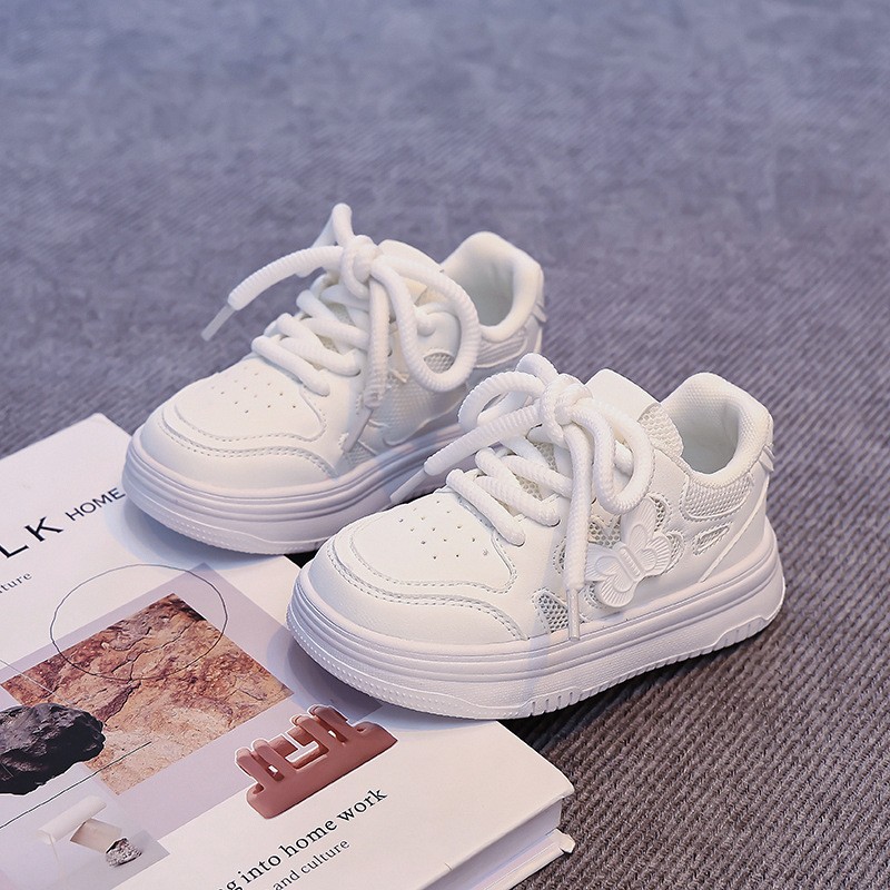 2026 Spring Summer Kids Skate Shoes, Breathable Mesh White Sneakers For Girls, Lightweight Versatile Performance & Running Shoes photo 3