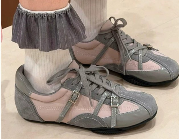 2026 New Retro German Trainers For Women, Genuine Leather Breathable Versatile Flat Sports Casual Shoes, Korean Style Ladies Flats photo 2