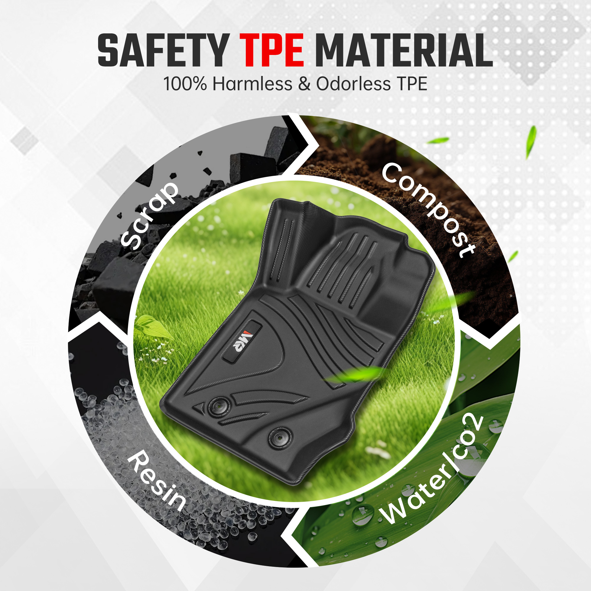 Car Floor Mats For 2021-2023 Ford Bronco 4 Doors TPE Interior Car Accessories photo 5