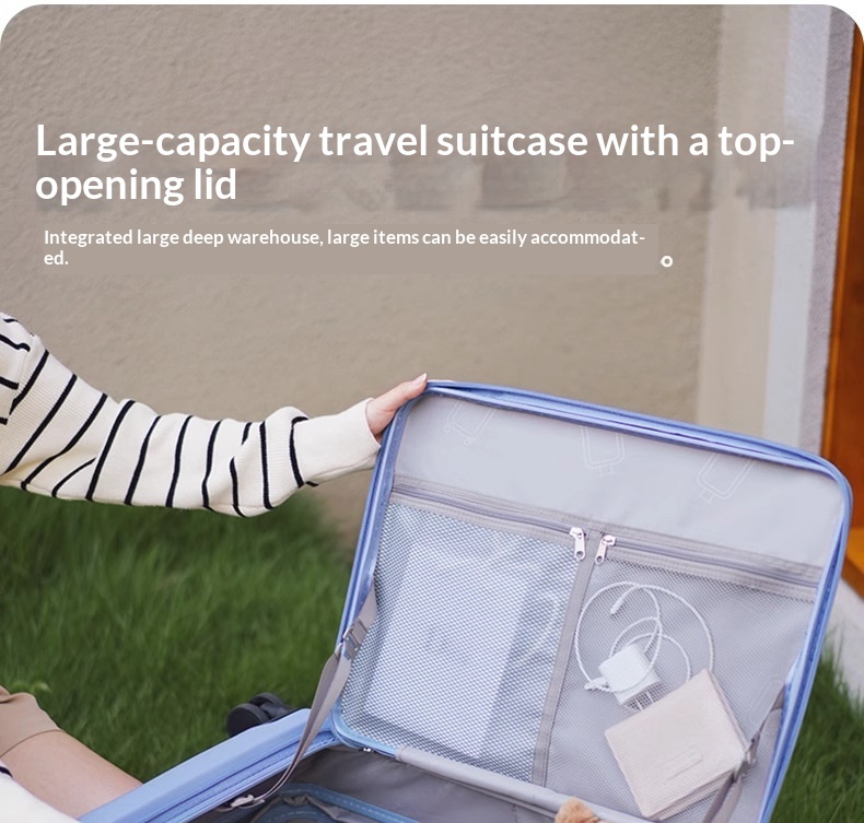 Haitang Chenhong--New Side-Opening Expandable 20-Inch Carry-On Rolling Suitcase 26-Lock Travel Luggage 24-Large Capacity Leather Bag For Men And Women photo 3