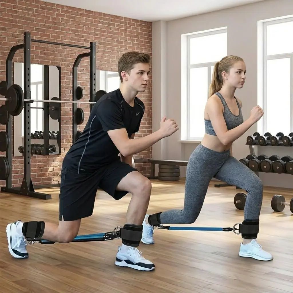 Ankle Straps For Working Out, Fabric Ankle Resistance Bands With Non-Slip Adjustable Cuffs, Durable Neoprene Leg Straps For Kickboxing Glute And Leg Training, Portable Home Gym Equipment For Men Women photo 5