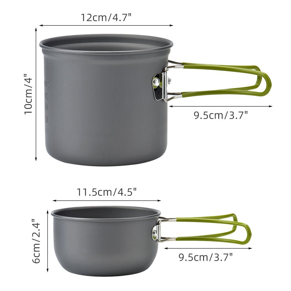 Outdoor Portable Camping Cookware Set Hiking Cooking Pot Gas Stove Tableware Kit photo 2