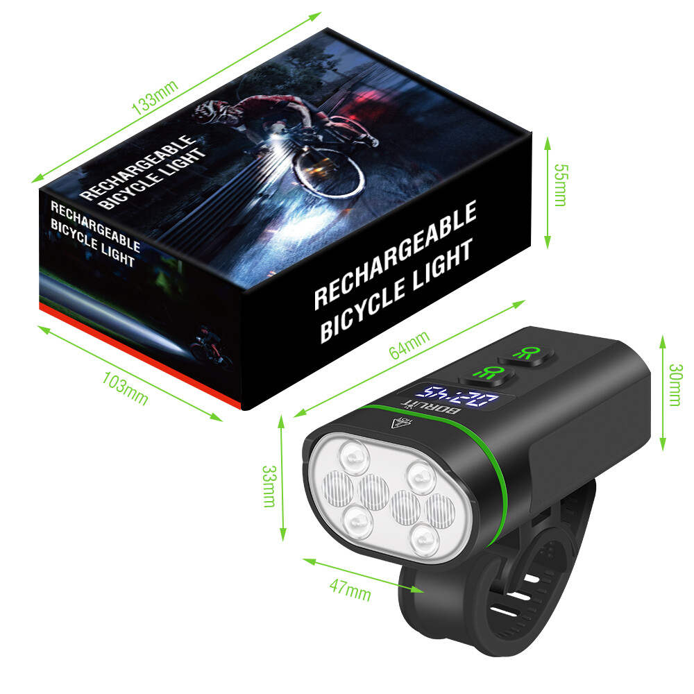 BORUIT 1800 Lm USB Rechargeable Front Bike Lights  Waterproof LED Front Light photo 4