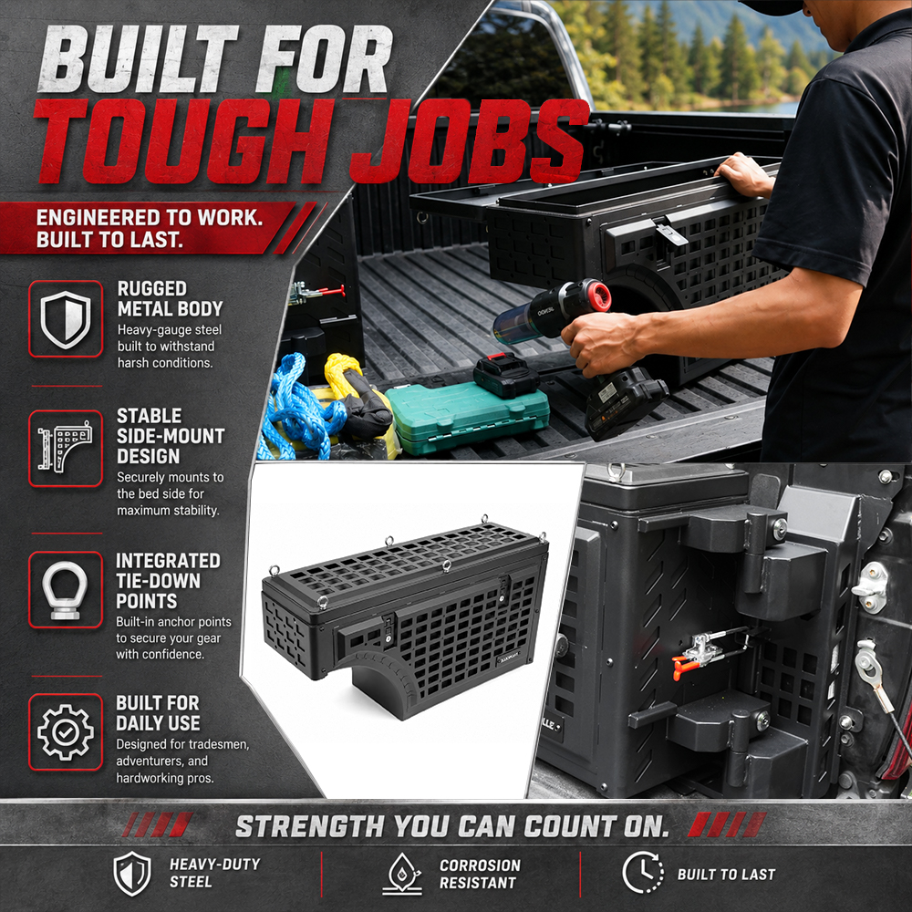 Truck Bed Side Storage Tool Box SwingCase Fits Tacoma 5ft Short Bed-R photo 6