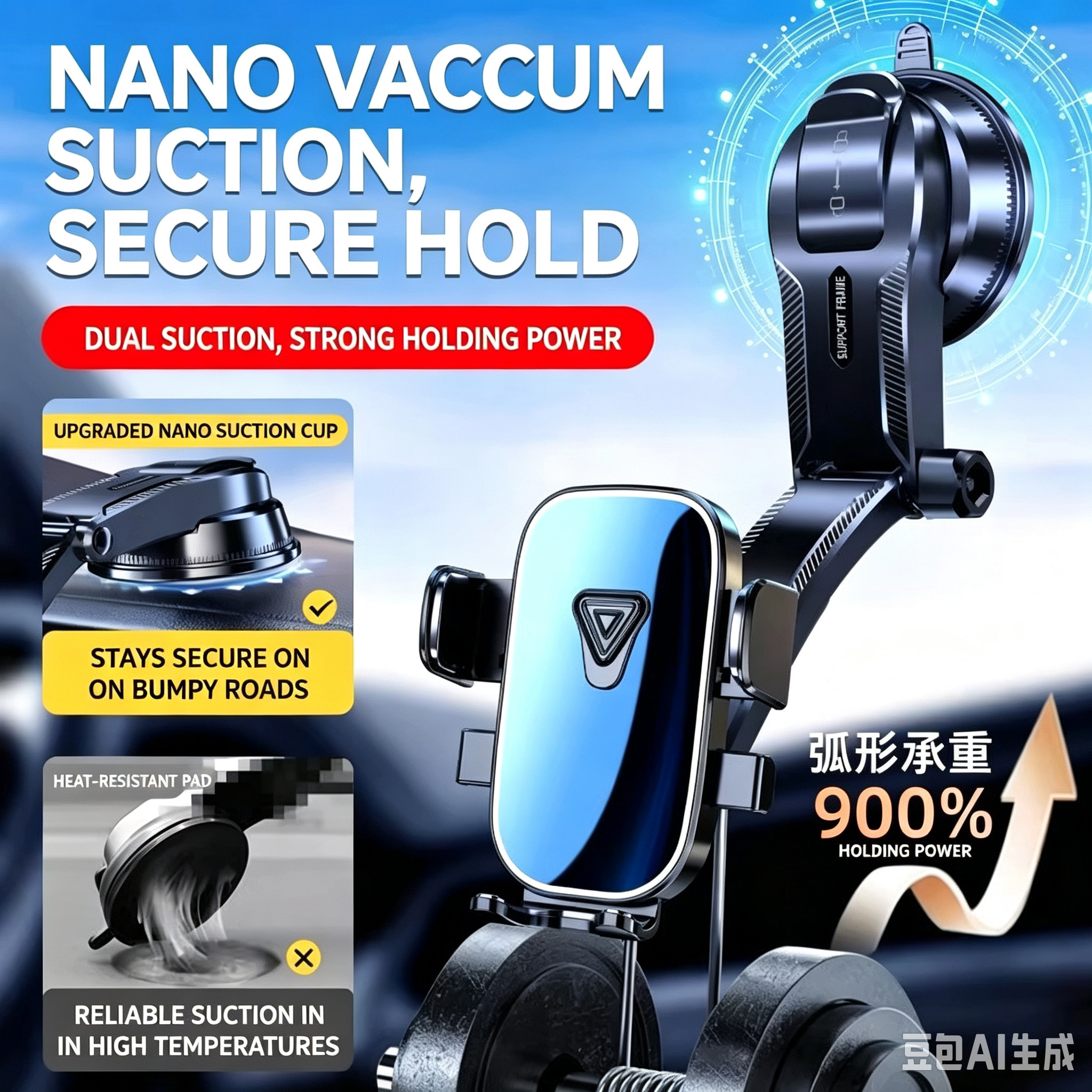 Dashboard Suction Cup Car Phone Mount 360 Rotation Cell Phone Holder Windshield Car Navigation Stand For All Smartphones photo 5