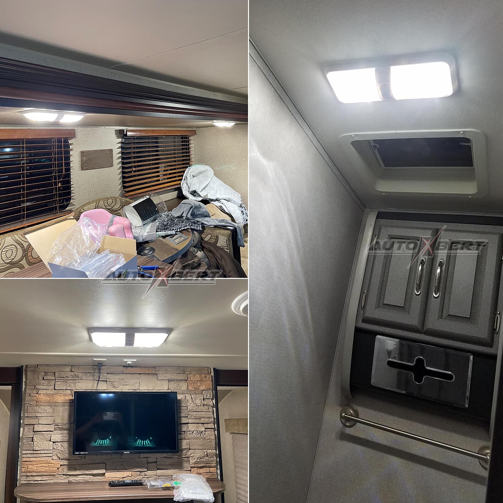 12V RV Interior LED Ceiling Light Boat Camper Caravan Trailer Double Dome Light photo 5