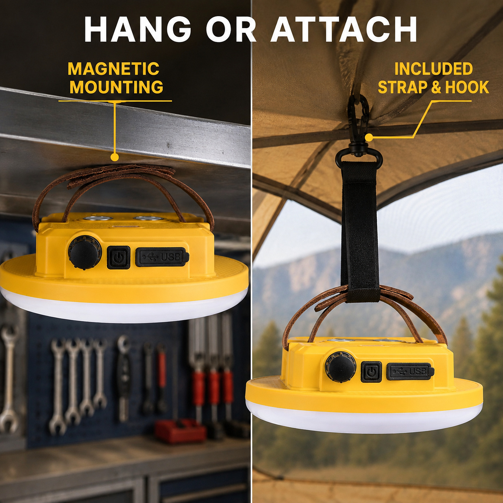 D82 2 Camping Lantern 4500mAh Magnetic Mount Hanging Hook Stepless Dimming Type C For Outdoor photo 3