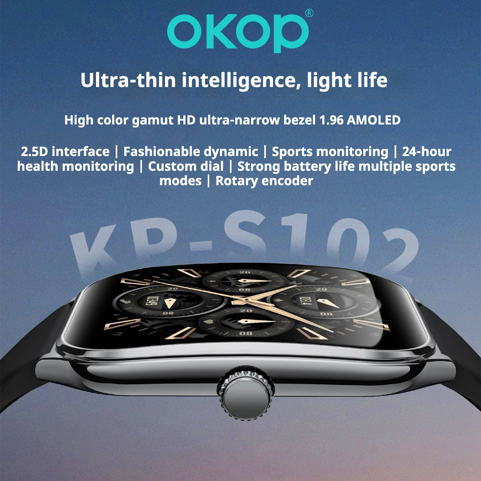 KP-S102 Best Selling Smartwatch Bluetooth Calling Blood Pressure Monitor Pedometer Curved Screen Narrow Bezel Waterproof Sports Watch In Stock photo 4