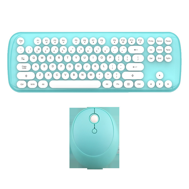 Wireless Keyboard And Mouse Set Girls Color Retro photo 4
