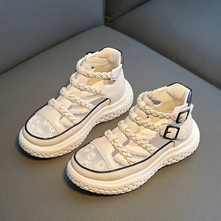 2026 Summer New Girls Roman Sandals, Kids Closed-Toe Sports Sandals, Hollow Out Breathable Beach Shoes For Middle & Big Kids photo 2