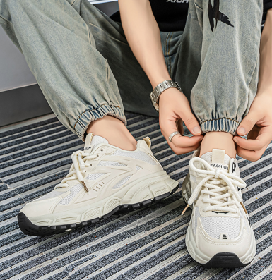 New Men's Light Hollow Breathable Non-slip Dad Sneakers, Versatile Casual Shoes For Students photo 2