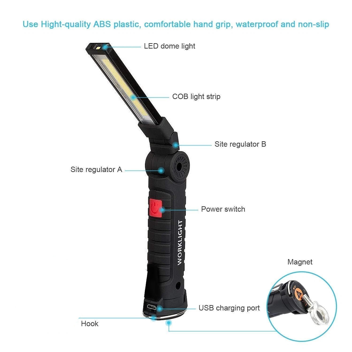 LED Flashlight 1PCS USB Rechargeable With Magnetic For Work Hand Inspection photo 4