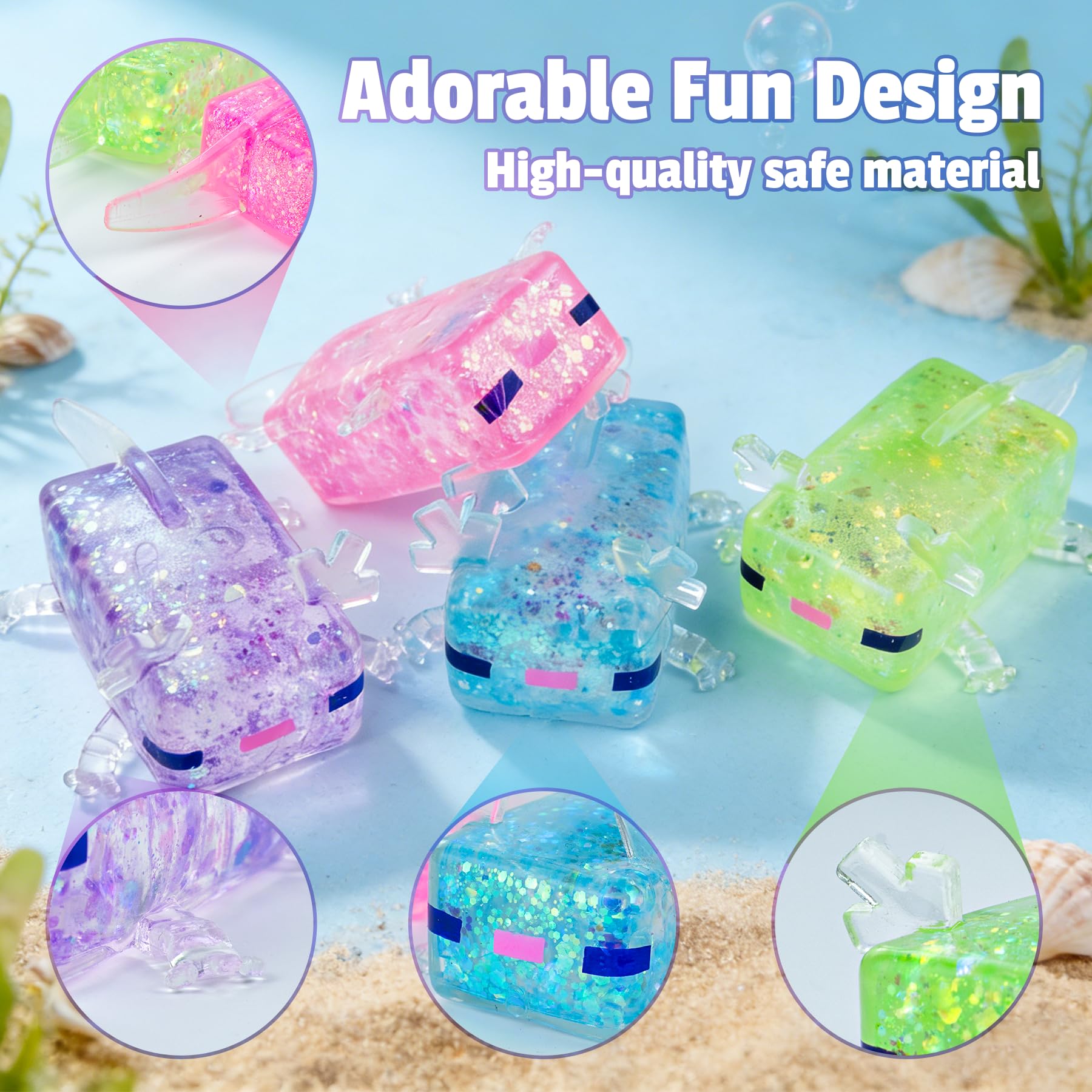 1Pc Axolotl Squishy,Squeeze Stress Cute Fish Toy,Funny Cute Squishy Blobofish Toy,Sparkle Stress & Anxieties Relief,Portable Relaxation Tool For Kids And Adults, Birthday, Christmas, Office photo 4