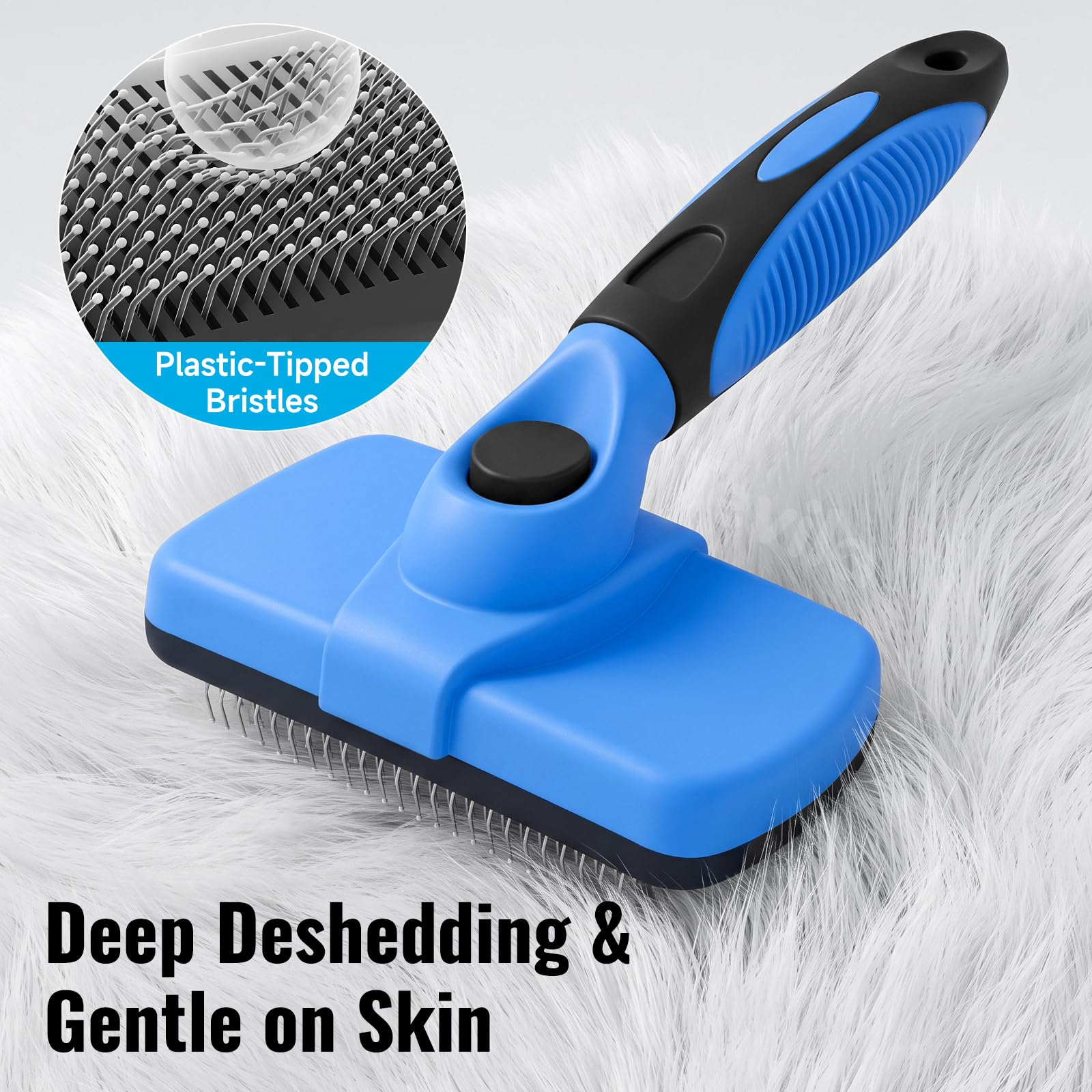 Self-Cleaning Dog Brush For Shedding, Slicker Brush & Grooming Tool Dog Shedding Tool,Deshedder Brush,Undercoat Brush, Ergonomic Handle,For Short Haired Dogs And Indoor Cats photo 5