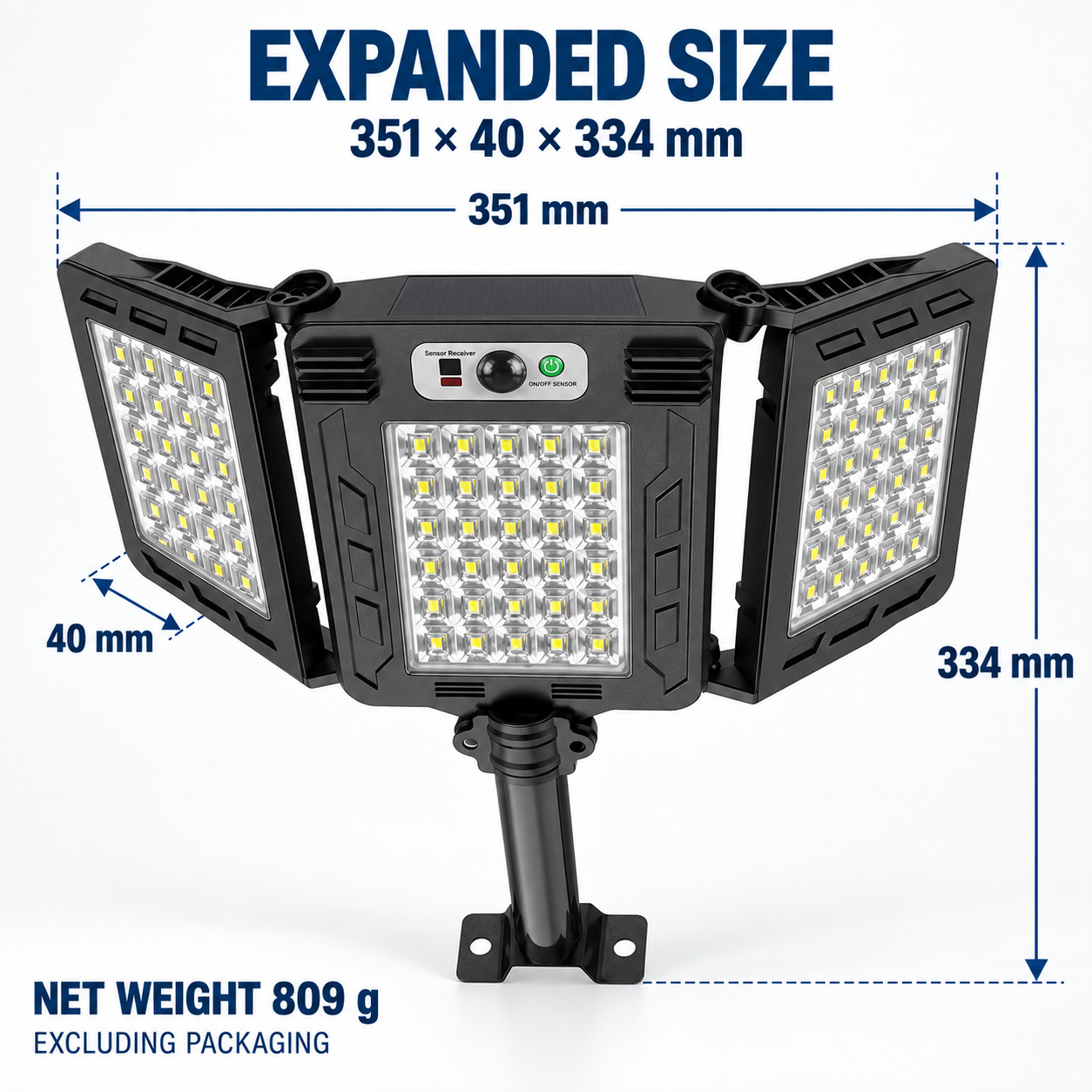 Solar Powered Rechargeable Motion Sensor LED Work Light 3000mAh For Auto W785 7 5 5W photo 5