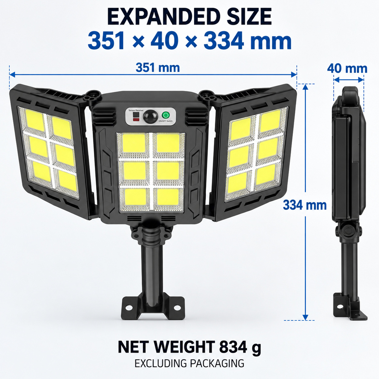 Solar Powered Rechargeable Motion Sensor COB LED Work Light 3000mAh For Auto W786 6 2 photo 6