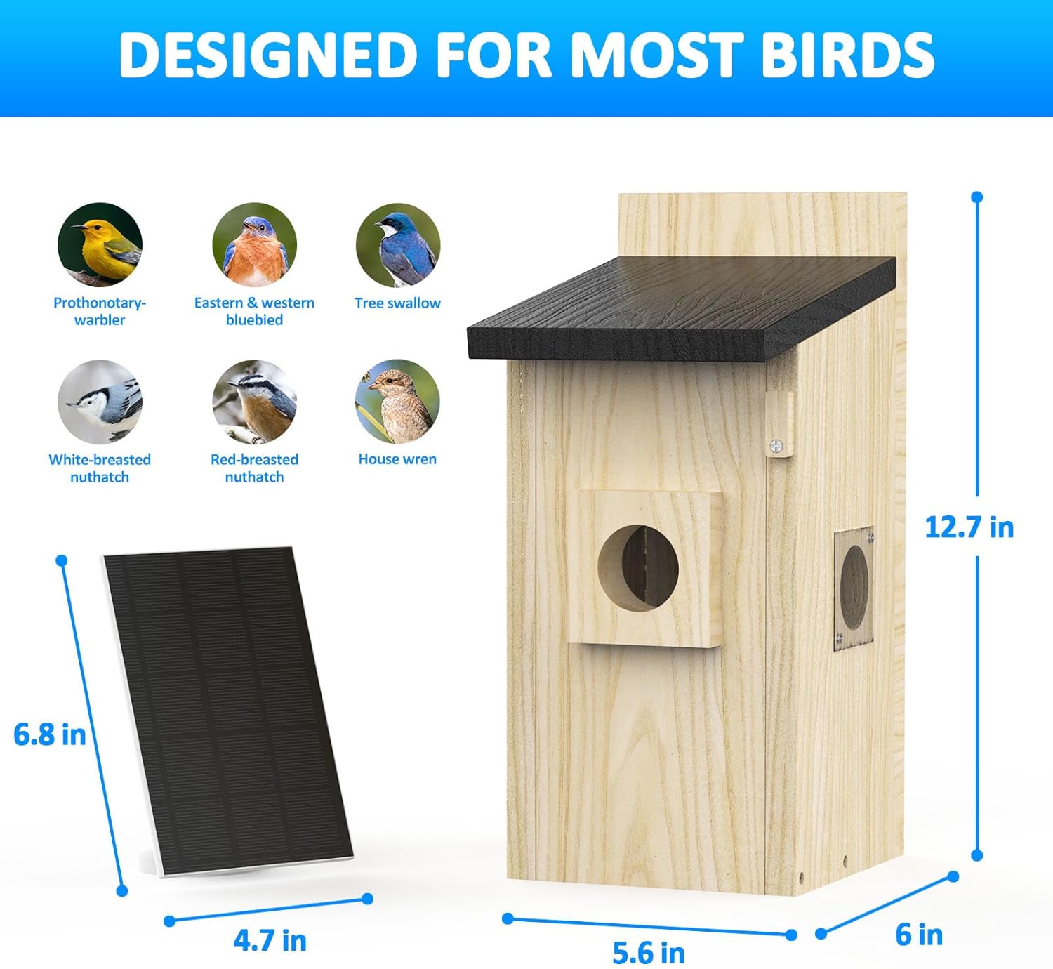 Smart Bird Houses For Outside Solar Powered,4MP Birdhouse Camera For Outdoors, Watch Bird Nesting & Hatching In Real Time, AI Identify Bird Behavior & Create, DIY Ideal Gift photo 4