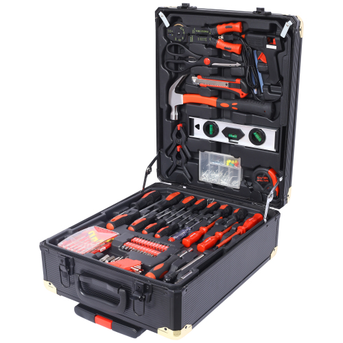 969pcs Home Repair Tool Set Kit For Men, Toolbox Storage Case With 4 Drawers, General Household Tool Kit With Rolling Tool Box, Tool Set Kit For Maintenance, Garden, Homeowner, Handyman -Black photo 2