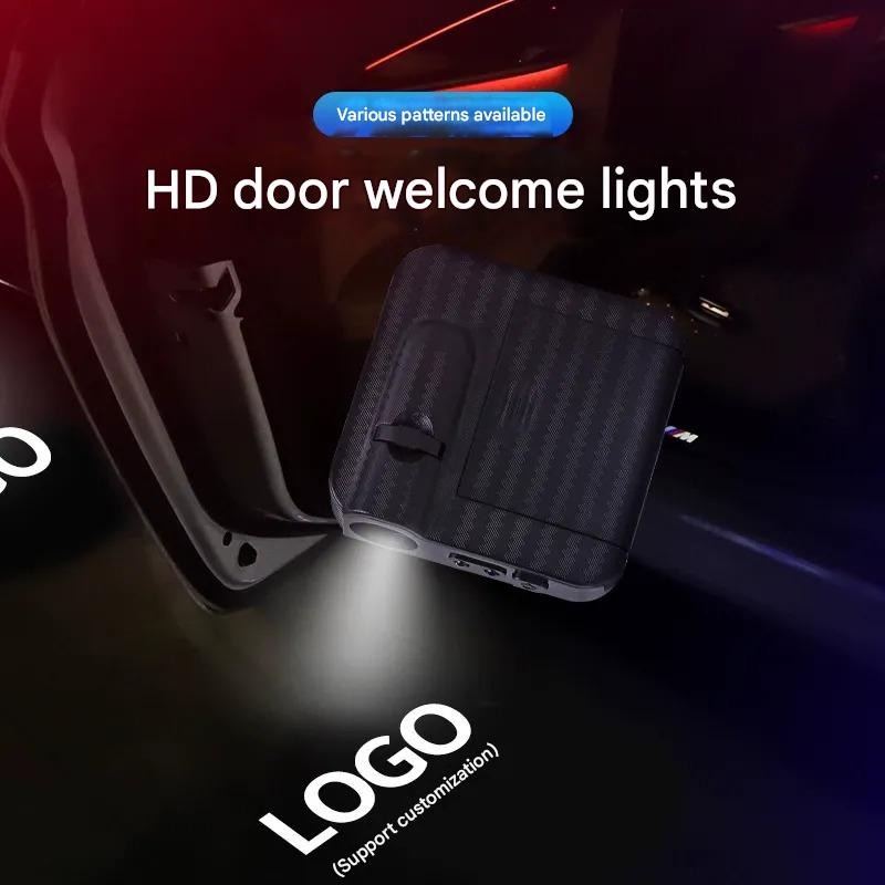 Car Welcome Light Wireless Carbon Fiber Pattern Infrared Door Sensor Projection Light Ambient Light photo 3