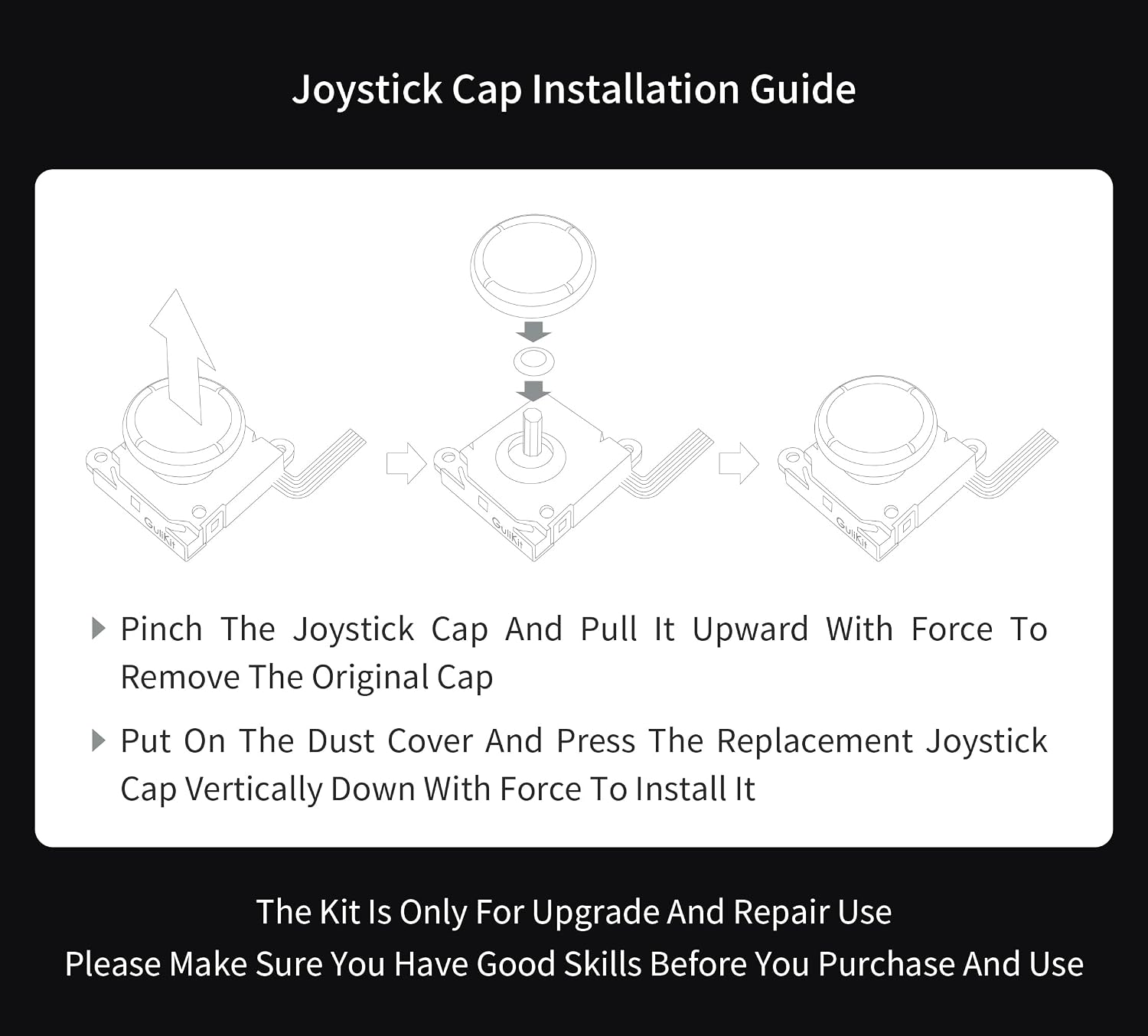 TMR Joystick Replacement For Joycon, No Drift, High Precision, 4Pcs TMR Electromagnetic Joystick With Repair Kit 4 Colors Thumbstick Caps, Compatible With S Witch OLED Lite photo 8