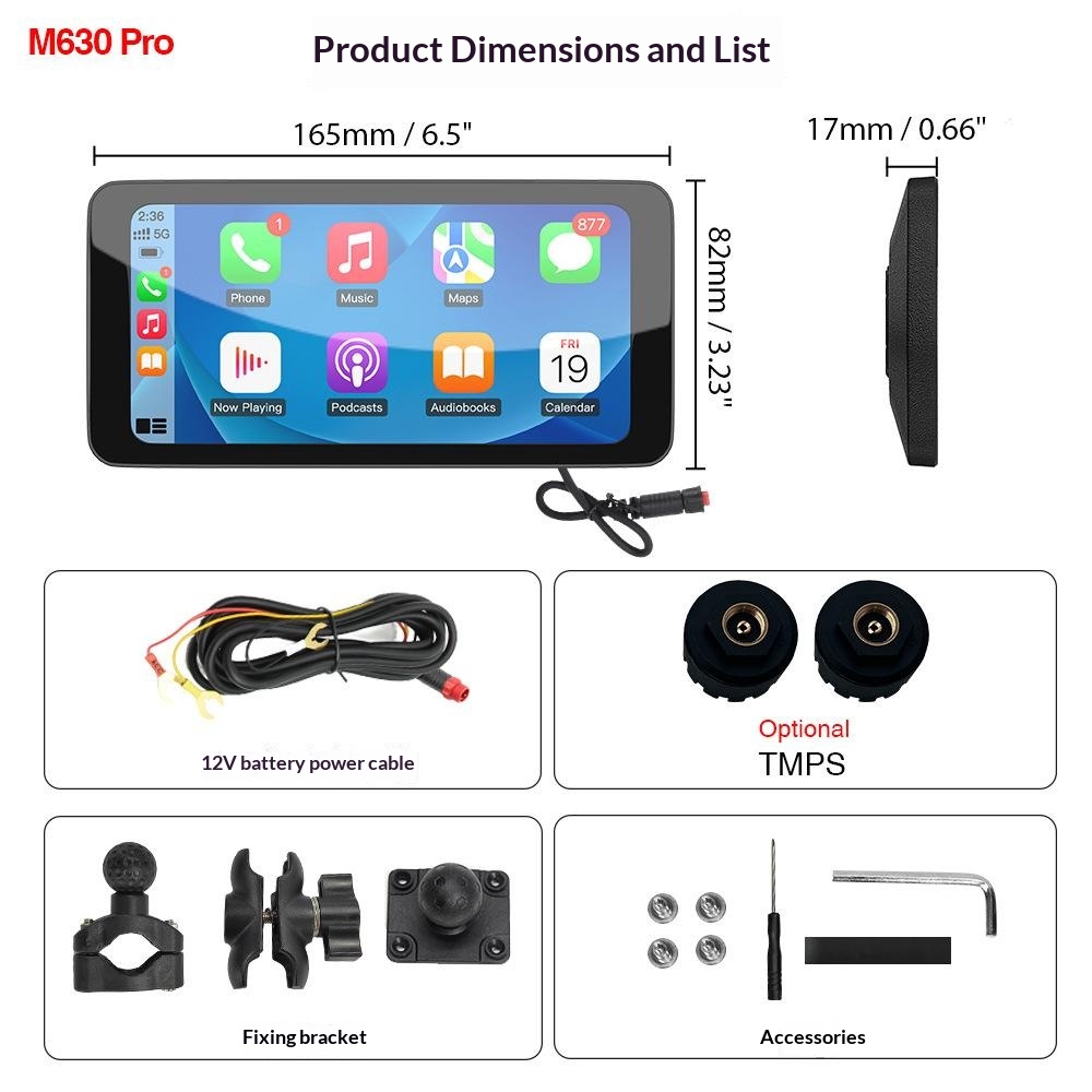 Removable 6.5-inch Motorcycle Navigation Device photo 3
