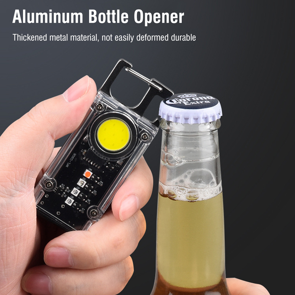 COB LED Magnetic Flashlight Keychain Torch Mini Pocket Rechargeable Light Lamp photo 4