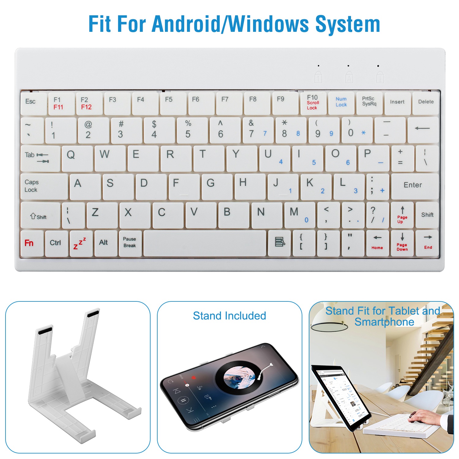80 Keys Wired Keyboard Mini USB Connector Keyboard Portable Durable Keyboard With Carry Bag Tablet Stand For Android Window Tablet photo 1
