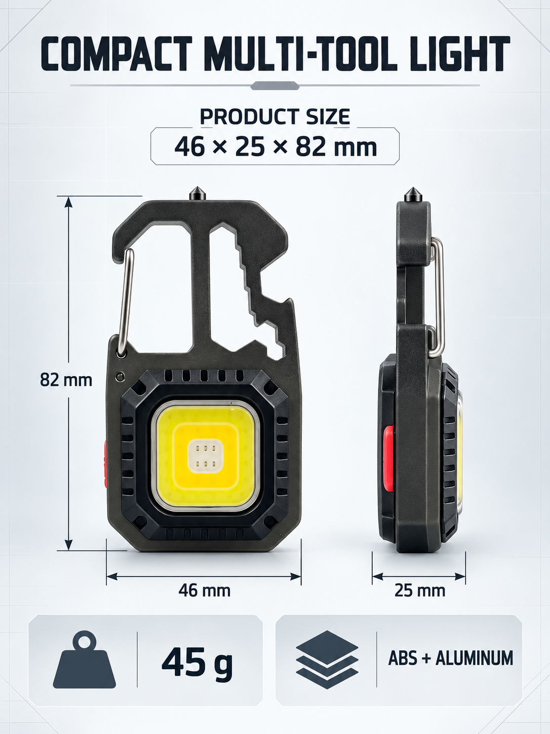 Rechargeable Battery Display Type C COB LED Work Light Hanging Hook W5138 600LM Flashlight Window photo 3