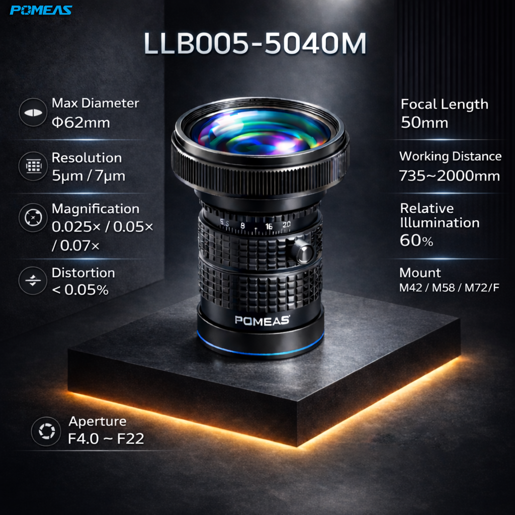 0.05X 50mm F4.0 8K Line Scan Lens With 62mm Image Circle For Industrial Machine Vision Inspection photo 2