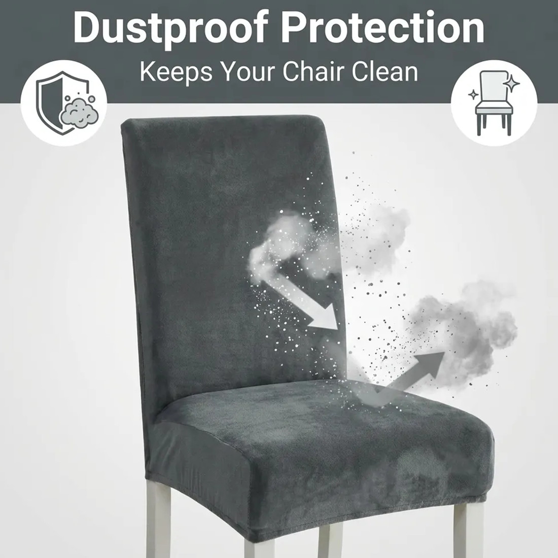 6PCS Large Stretch Dining Chair Covers Seat Chair Covers Removable Slip Covers photo 7