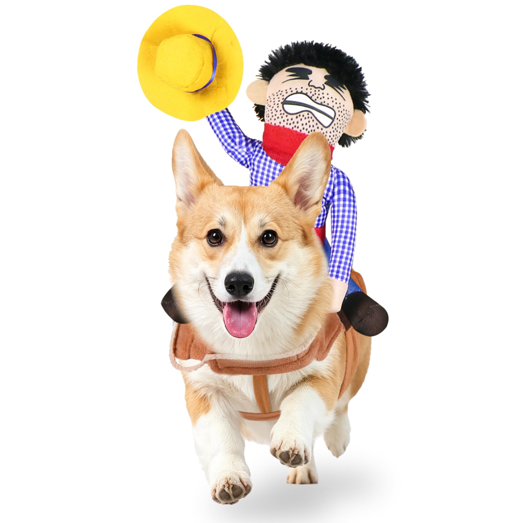 Dog Halloween Costumes, Funny Dog Cowboy Rider Costume, Adjustable Pet Halloween Cosplay Costume For S M L XL  Dogs photo 6