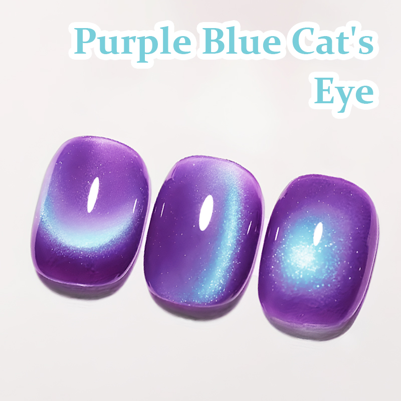 MS RAINBOW Purple Blue Cat Eye Gel Polish 03, Galaxy Aurora Magnetic Nail Gel, 12ML Soak Off UV LED Nail Art Gel photo 3