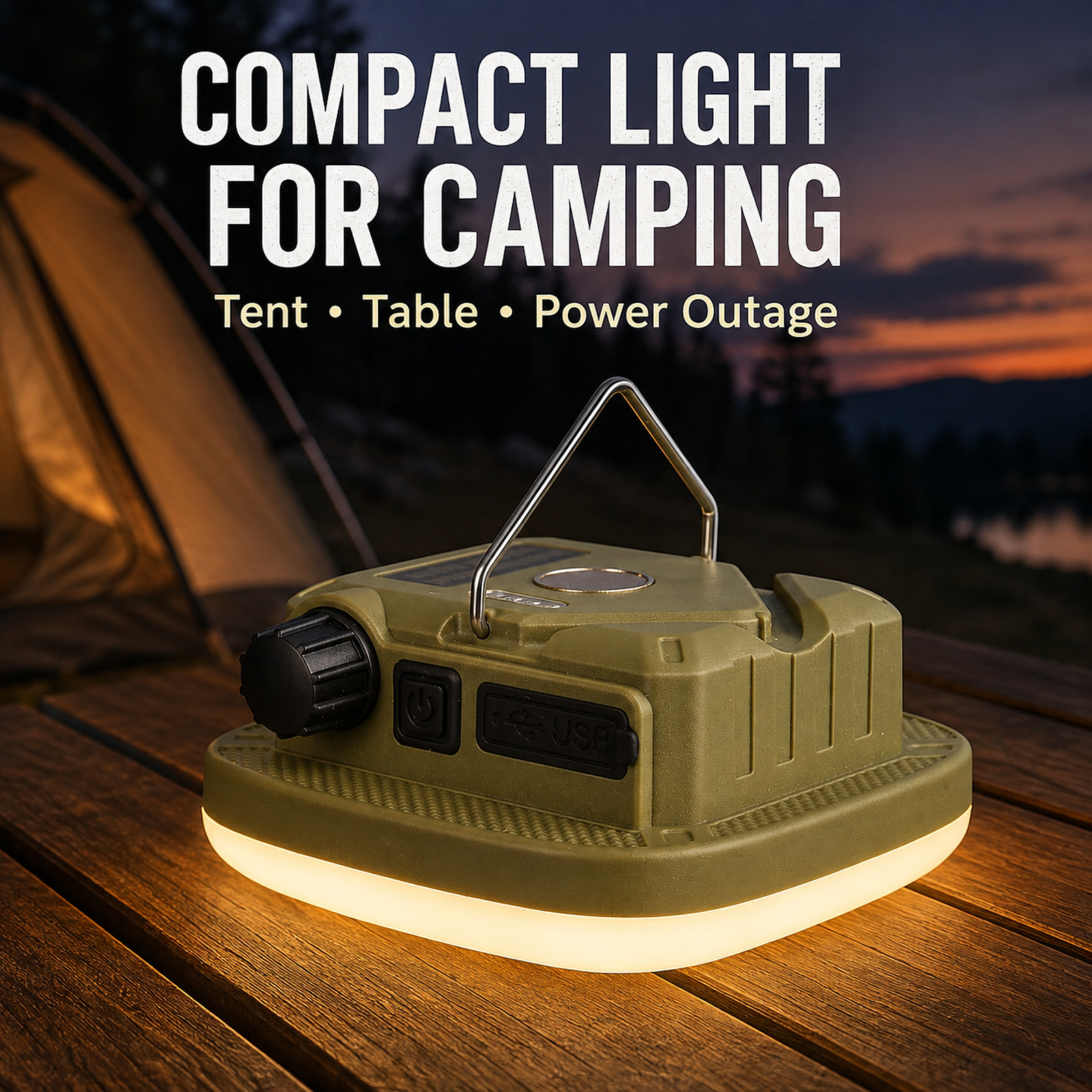 D83 1 Camping Lantern 3000mAh Magnetic Mount Hanging Hook Stepless Dimming Type C For Outdoor photo 2