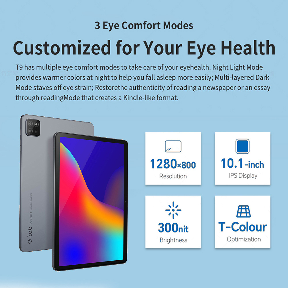 G-tab T9 Rockchip RK3562 Quad Core 3GB 3GB RAM 64GB ROM 10.1 Inch Android 14 Tablet PC  Grey photo 3