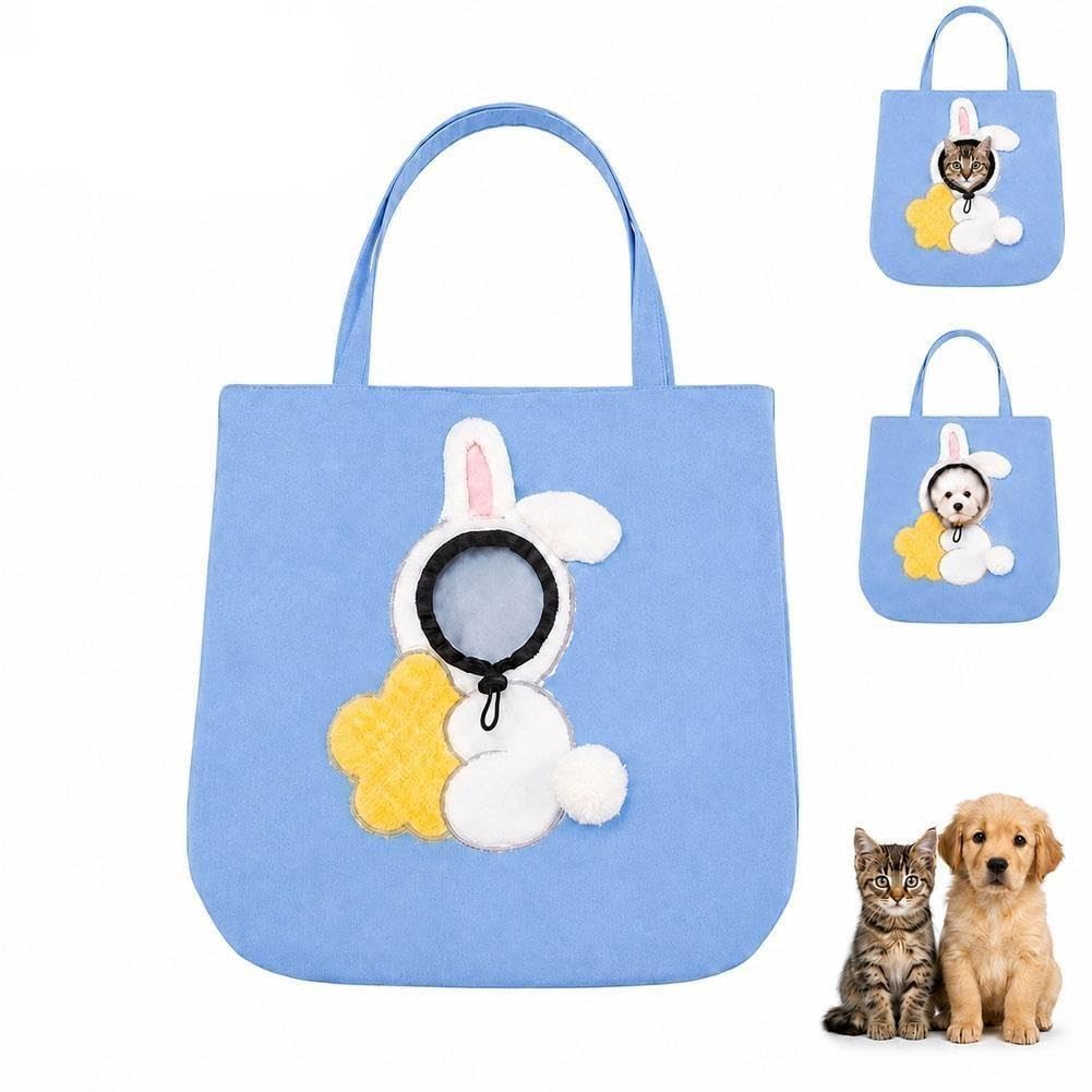 Paw Peek Bag, Breathable Pet Canvas Shoulder Carrier, Cat Dog Tote Colorful Animal Shapes Carrying Bag With Head-Out Design Adjustable Neck Small Dog Cat Carrier For Outdoor Use photo 7