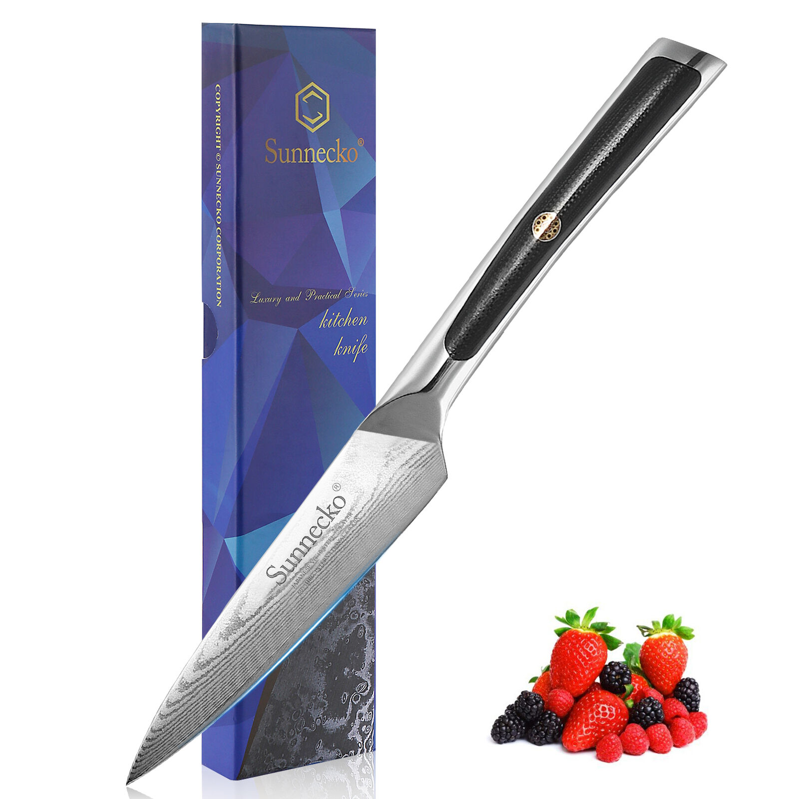 Sunnecko Paring Knife Knives 9 Cm Pointed Tip Fruit Vegetable Kitchen Knife photo 1