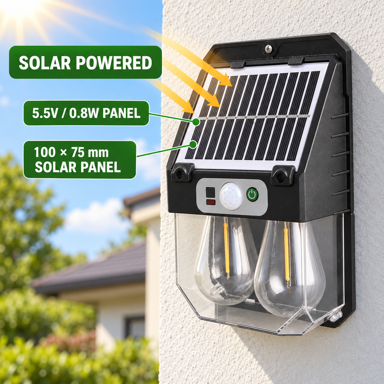 Solar Powered Rechargeable Motion Sensor LED Work Light 1200mAh For Auto W7116 2 0 8W photo 8