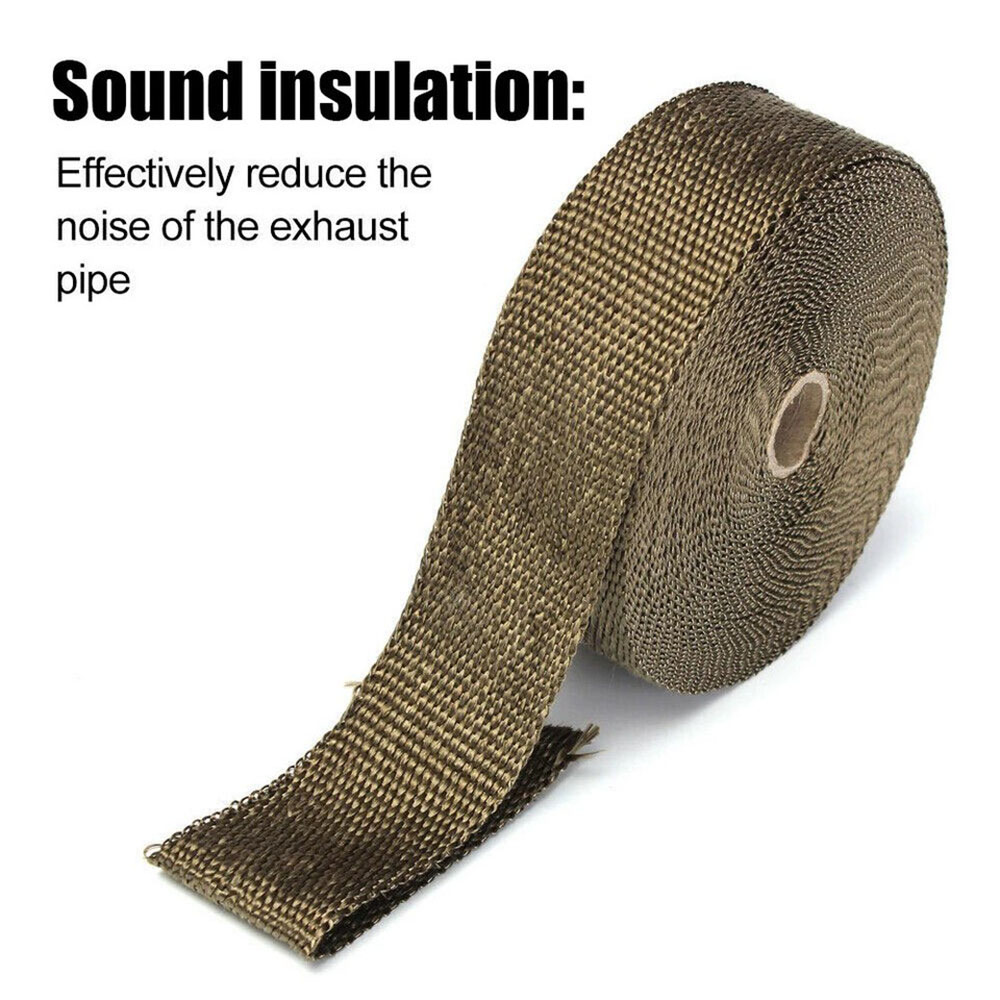 15M 50mm 2mm Heat Resistant  Exhaust Wrap Titanium With 10 Stainless Steel Ties photo 6