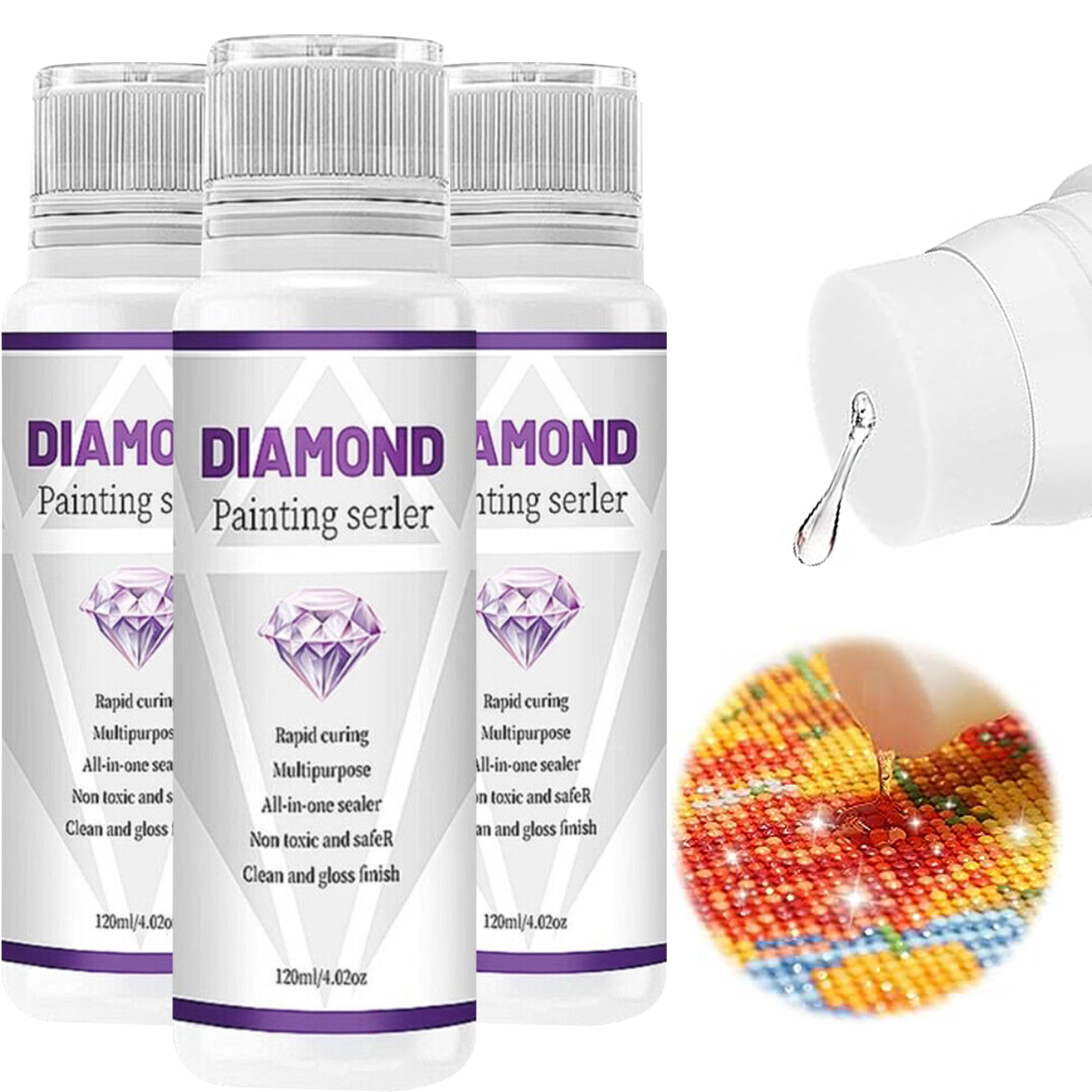 120ML Diamond Art Sealer 5D Permanent Hold DIY Diamond Painting Puzzle Glue 1Bottle photo 6