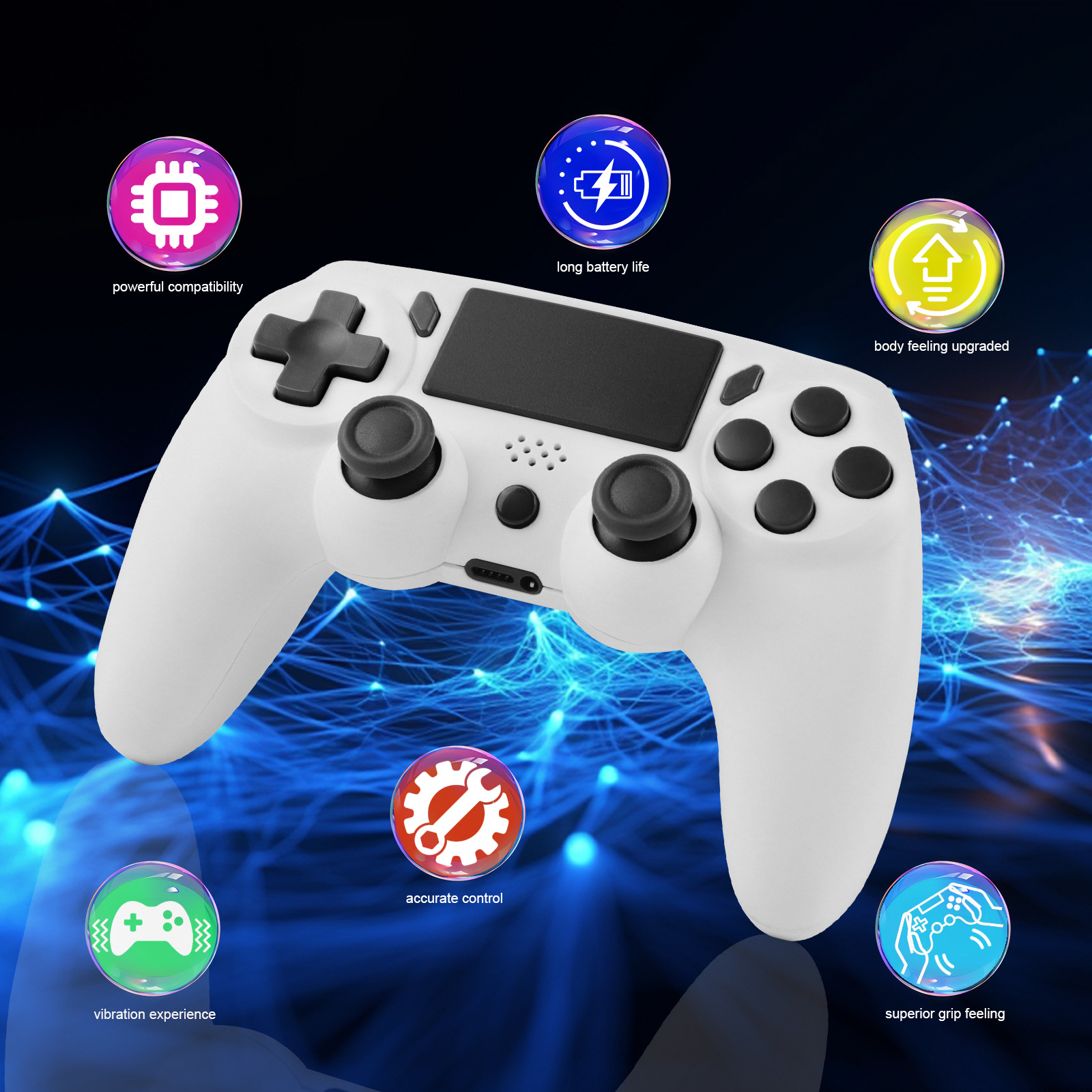 The Manufacturer's PS4 Game Controller Features A Six-axis Gyroscope With Dual Vibration Motion Sensing, A PC Computer, And A PS4 Wireless Bluetooth Game Controller photo 3