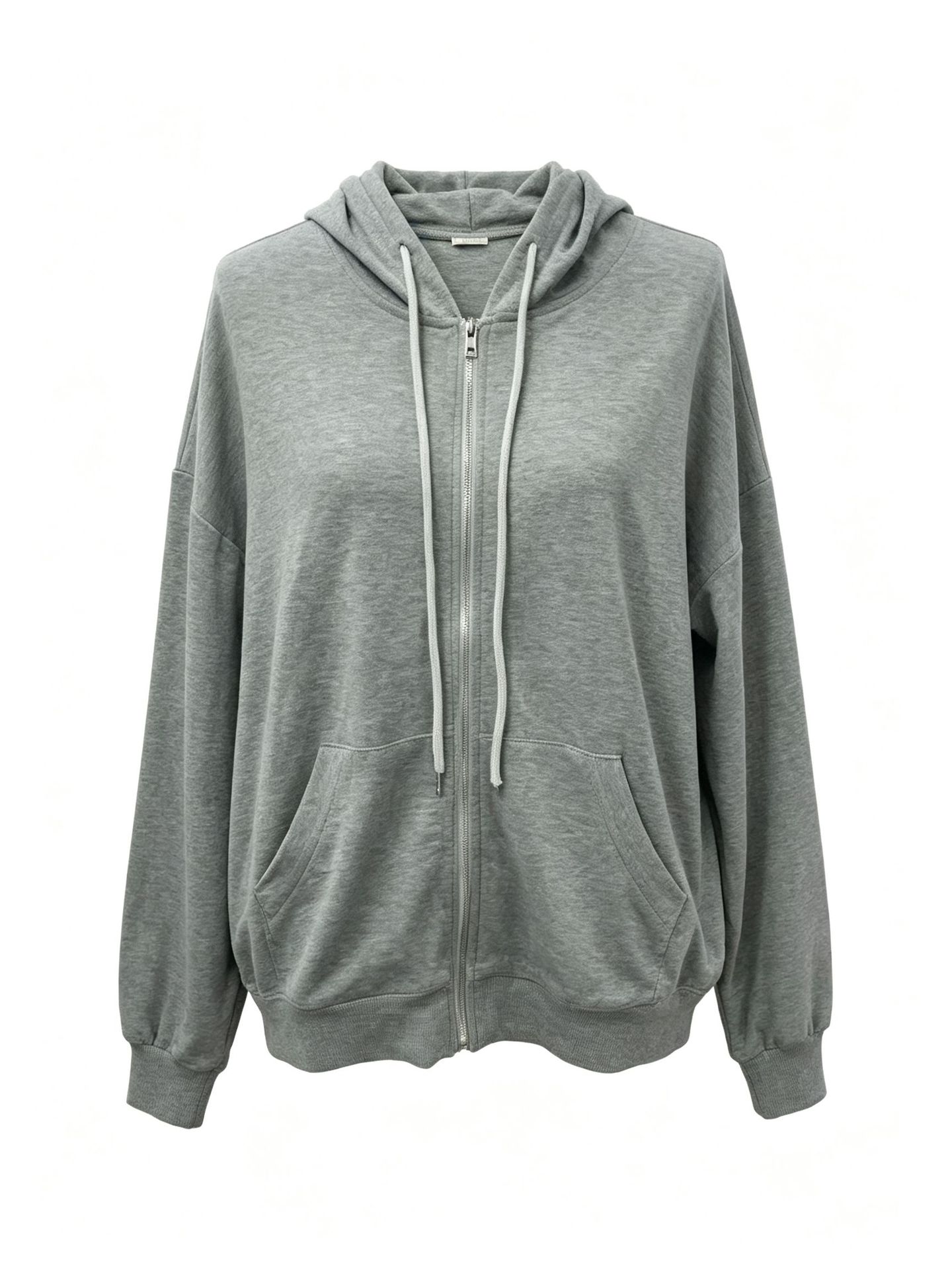 European And American Cross-border Exclusive Women's Autumn Top, Vintage Casual Drawstring Kangaroo Pocket Drop-shoulder Loose Sweatshirt Jacket photo 3