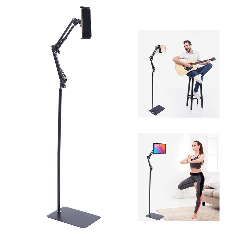 Universal Ipad Stand Floor Tablet Bracket Adjustable Flexible Rotation Phone Holder Rotating Stand Support 4.72 To 7.09in photo 2