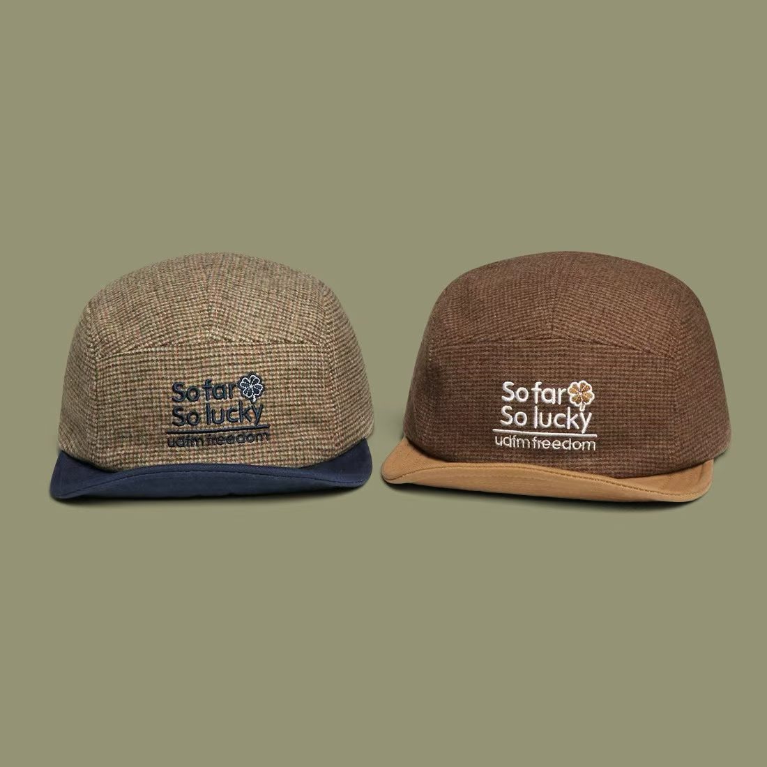 Korean-style Multi-color Lettered Soft Brimmed Baseball Cap For Autumn And Winter, Featuring Retro Small-checkered Pattern. Trendy And Versatile Casual Hat photo 3