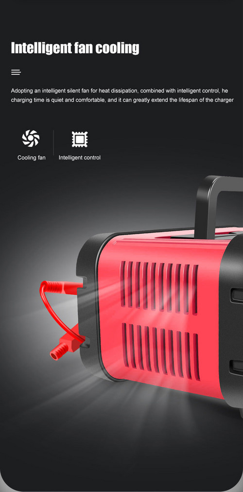 12v&20A 24v&10A Smart Battery Charger Lifepo4 Lead-Acid Agm&Gel Trickle Charger Battery Maintainer For AGM Lithium Motorcycle Boat Caravan Batteries 19x12.5x9.5cm Red photo 3